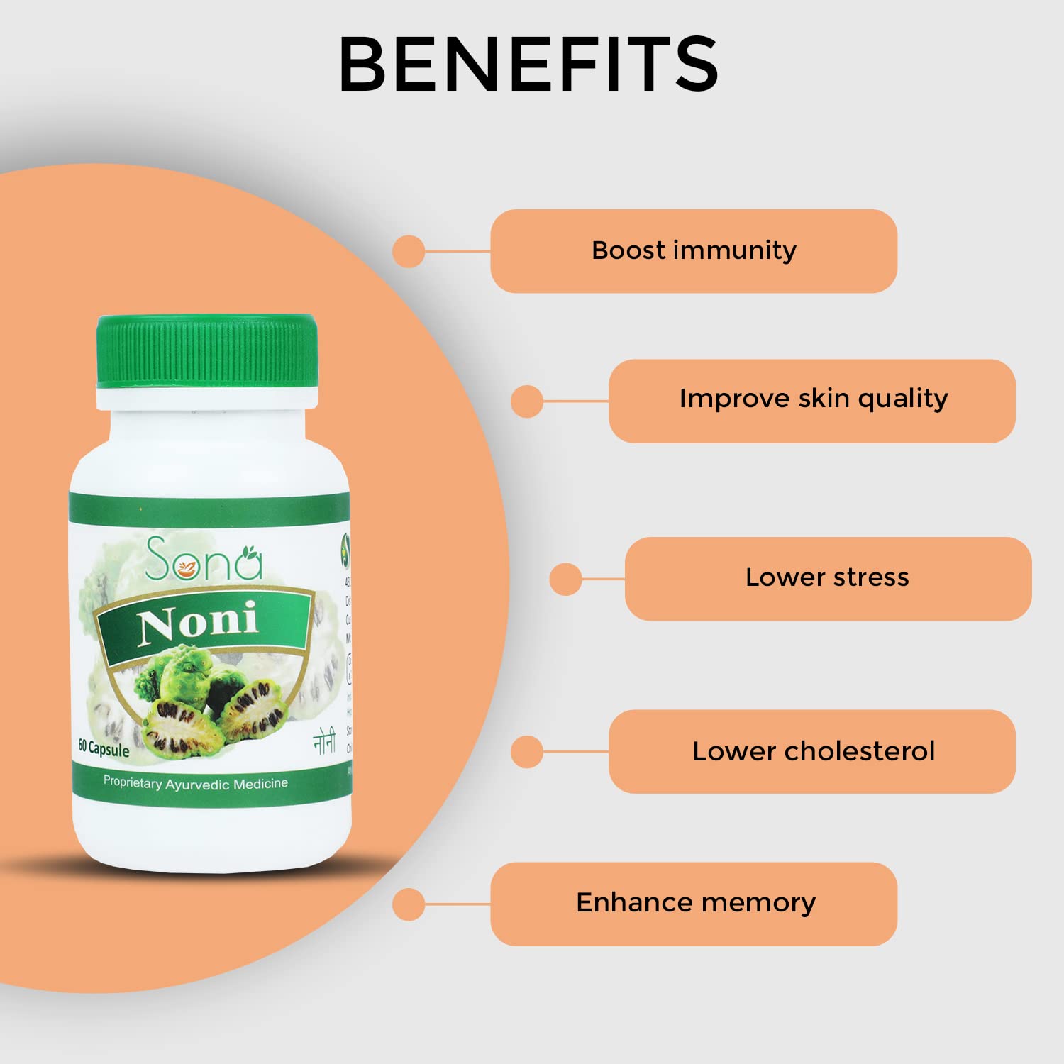 Sona Noni for Better Immune System - 60 Capsules (Pack of 3)