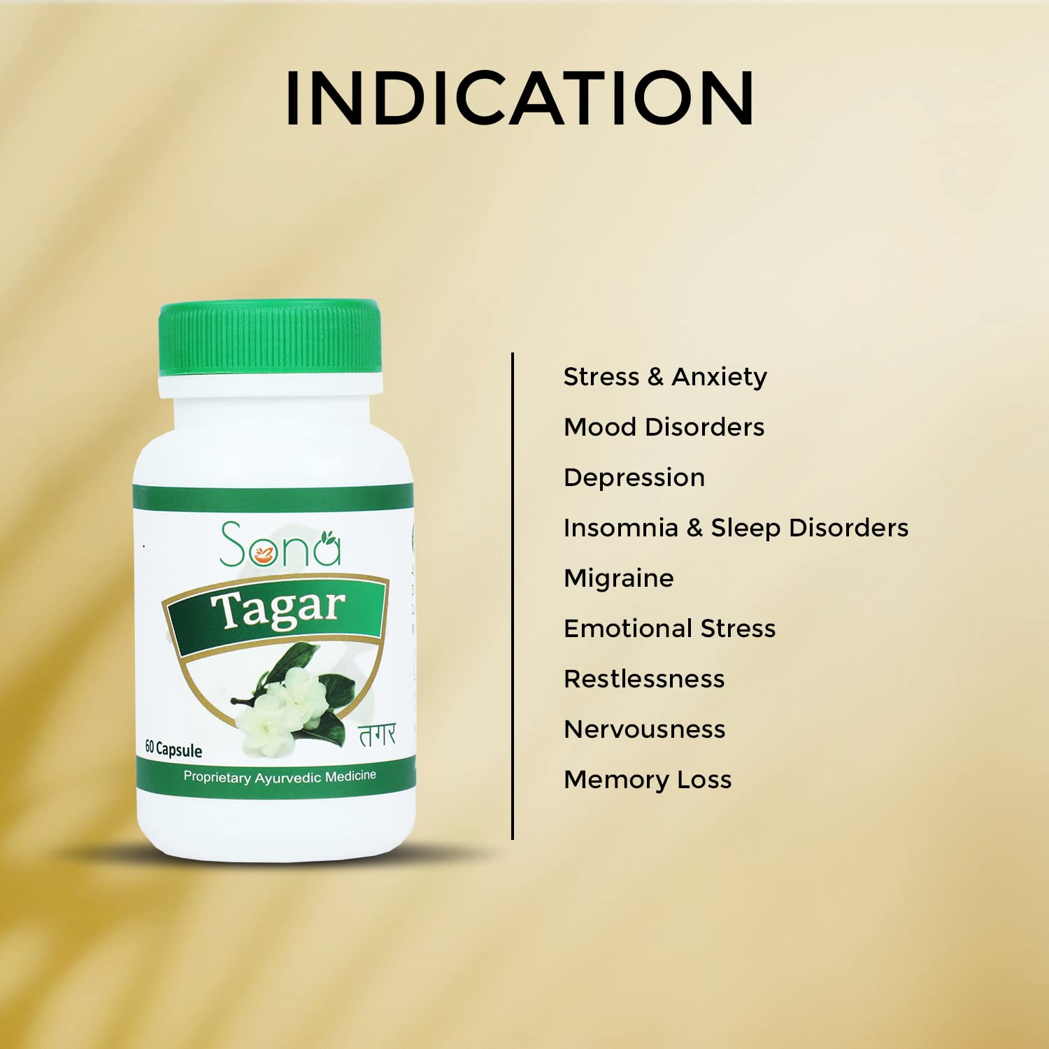Sona Tagar Capsule for Quality Sleep - 60 Capsules (Pack of 2)