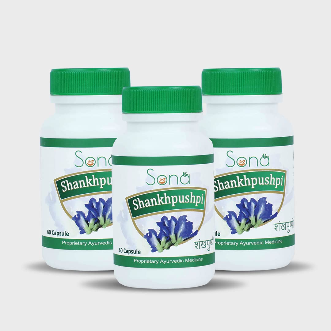 Sona Shankhpushpi Capsules - 60 Capsules (Pack of 3)