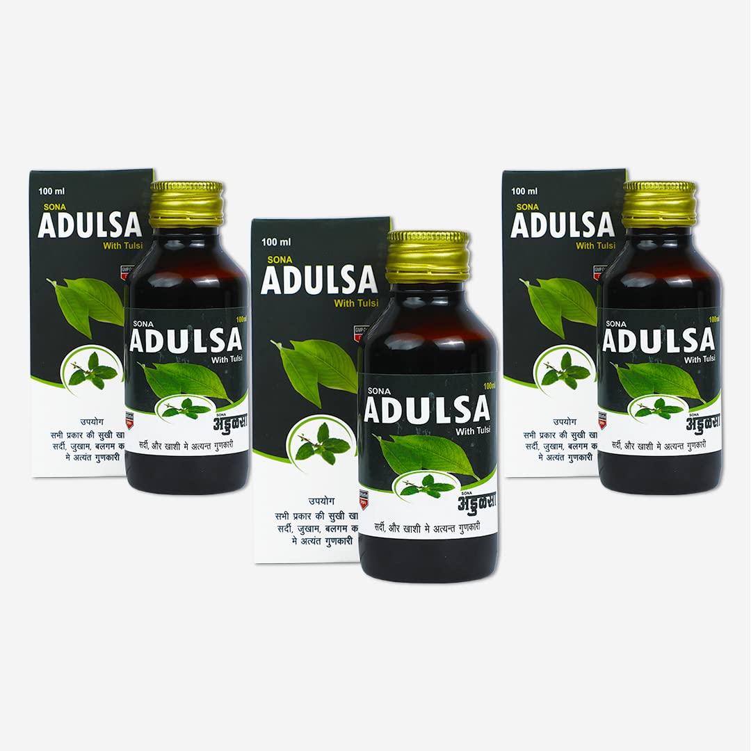 Sona Adulsa With Tulsi Syrup - 100ml (Pack of 3)