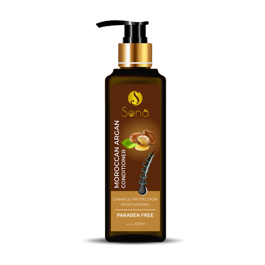 Sona Moroccan Argan Conditioner with Argan Oil and Vitamin E - Paraben Free - 200 ml (Pack of 1)