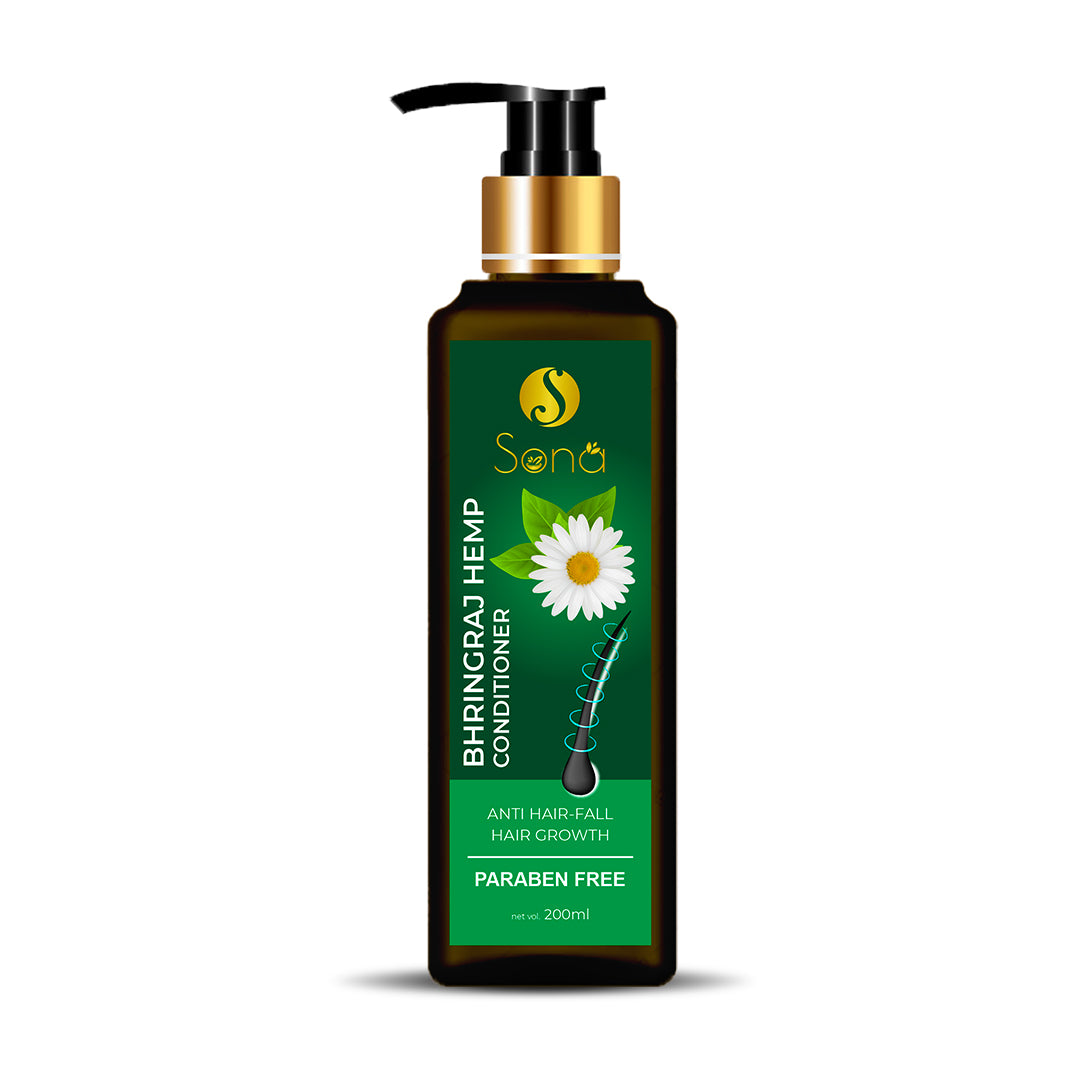Sona Bhringraj Hemp Conditioner  with Bhringraj Oil, Hemp Seed Oil, Vitamin E and Paraben Free - 200ml (Pack of 1)