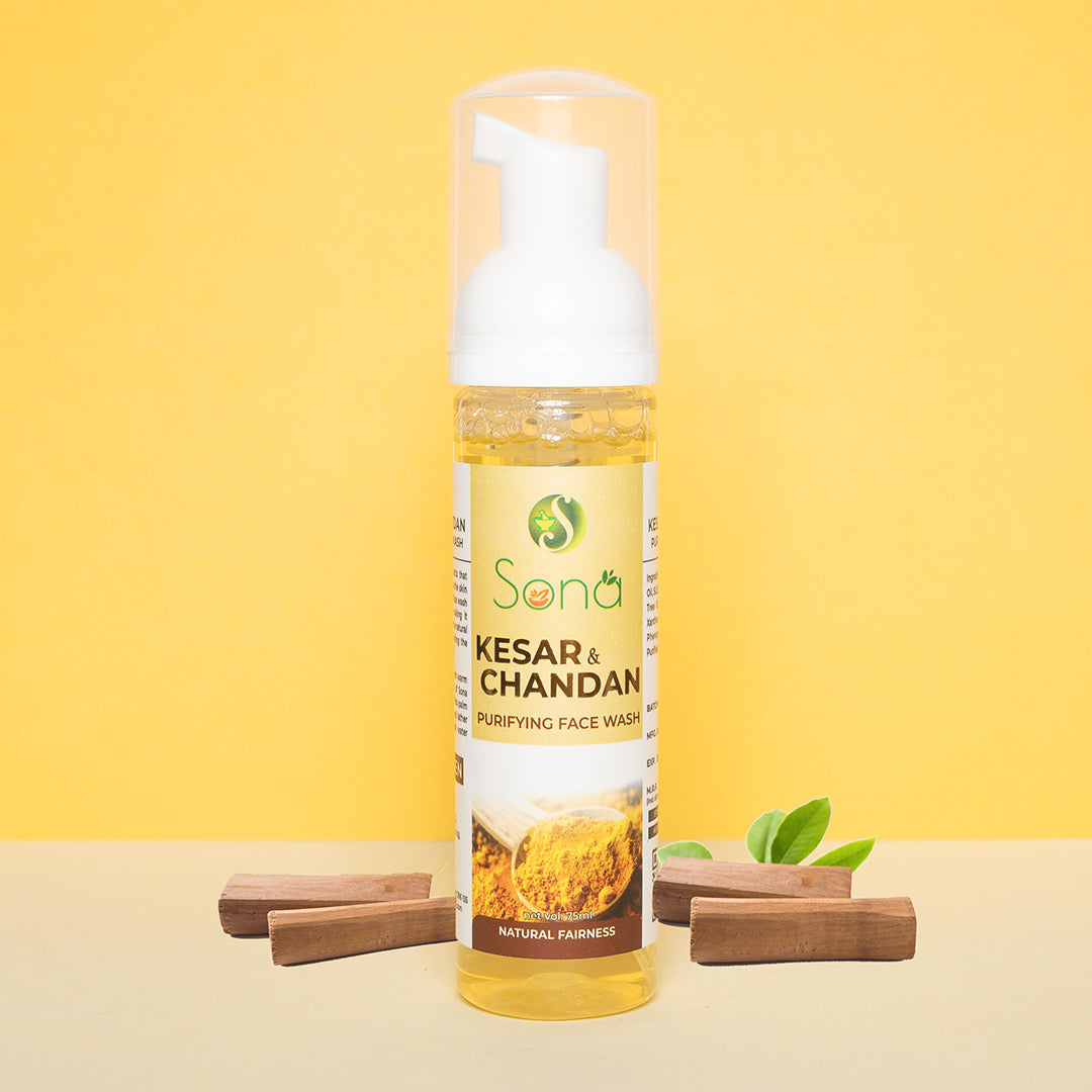 Sona Kesar and Chandan Face Wash for Natural Fairness - Paraben Free - 75 ml (Pack of 1)
