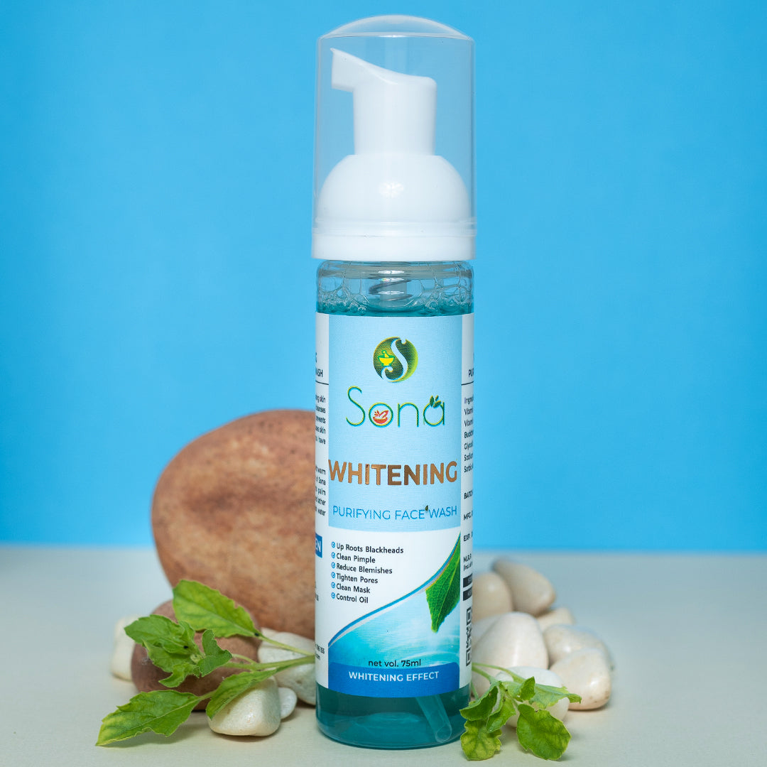 Sona Whitening Face Wash With Sea Buckthorn Oil, Vitamin A , B5 & E and Tea Tree Oil for Natural Fairness - Paraben Free - 75ml (Pack of 1)