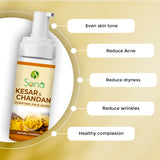 Sona Kesar and Chandan Face Wash for Natural Fairness - Paraben Free - 150 ml (Pack of 1)