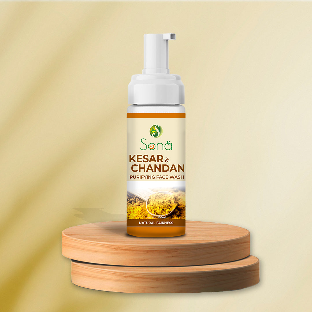Sona Kesar and Chandan Face Wash for Natural Fairness - Paraben Free - 150 ml (Pack of 1)