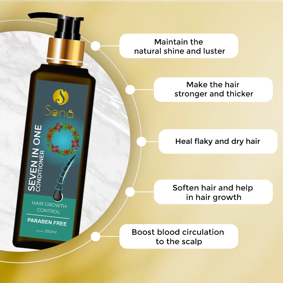 Sona 7 in 1 Conditioner With Bannana Ext And Vitamin E, Paraben free - 200 ml (Pack of 1)