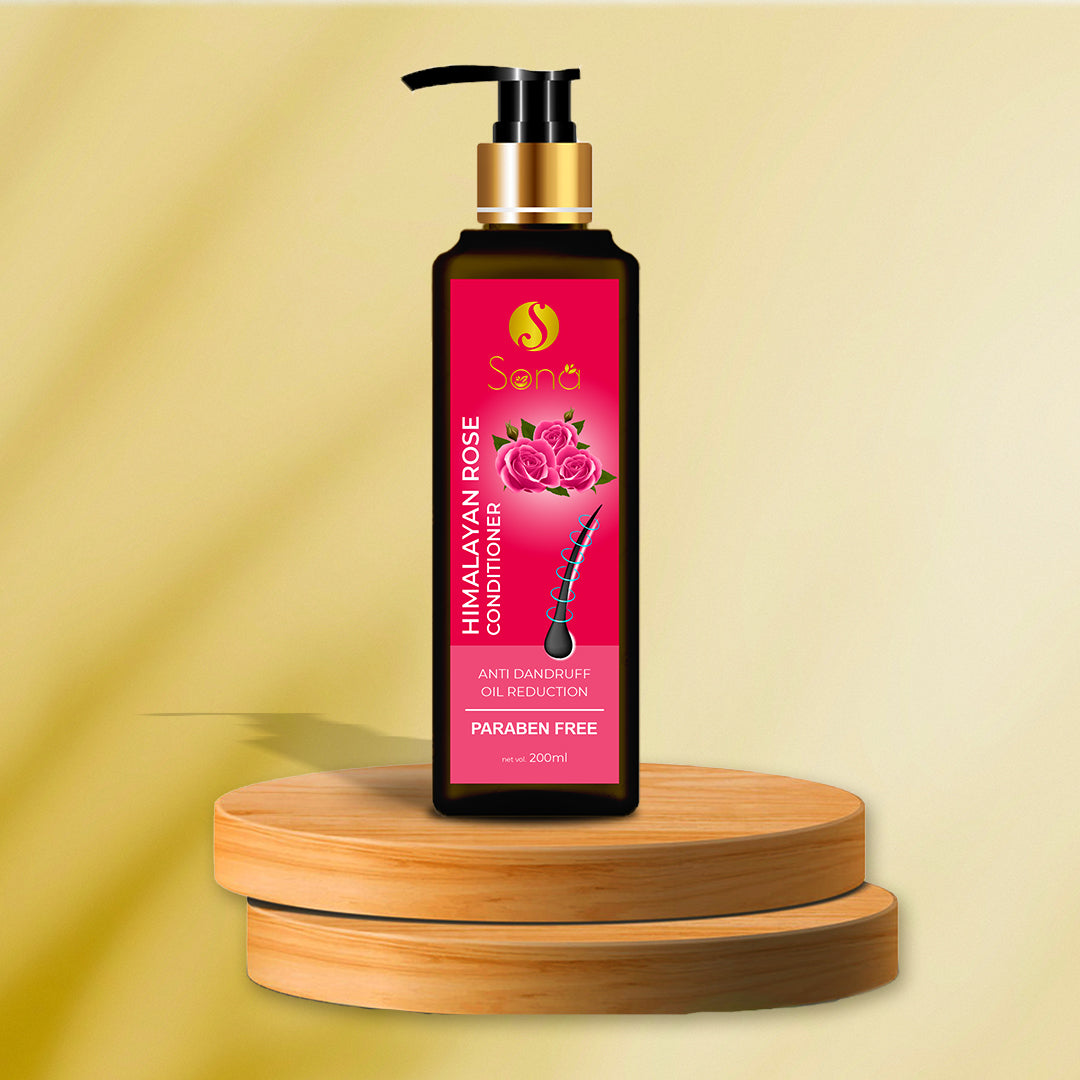 Sona Himalayan Rose Conditioner with Rose Oil and Vitamin E for Anti Dandruff and Oil Reduction - Paraben Free - 200 ml (Pack of 1)