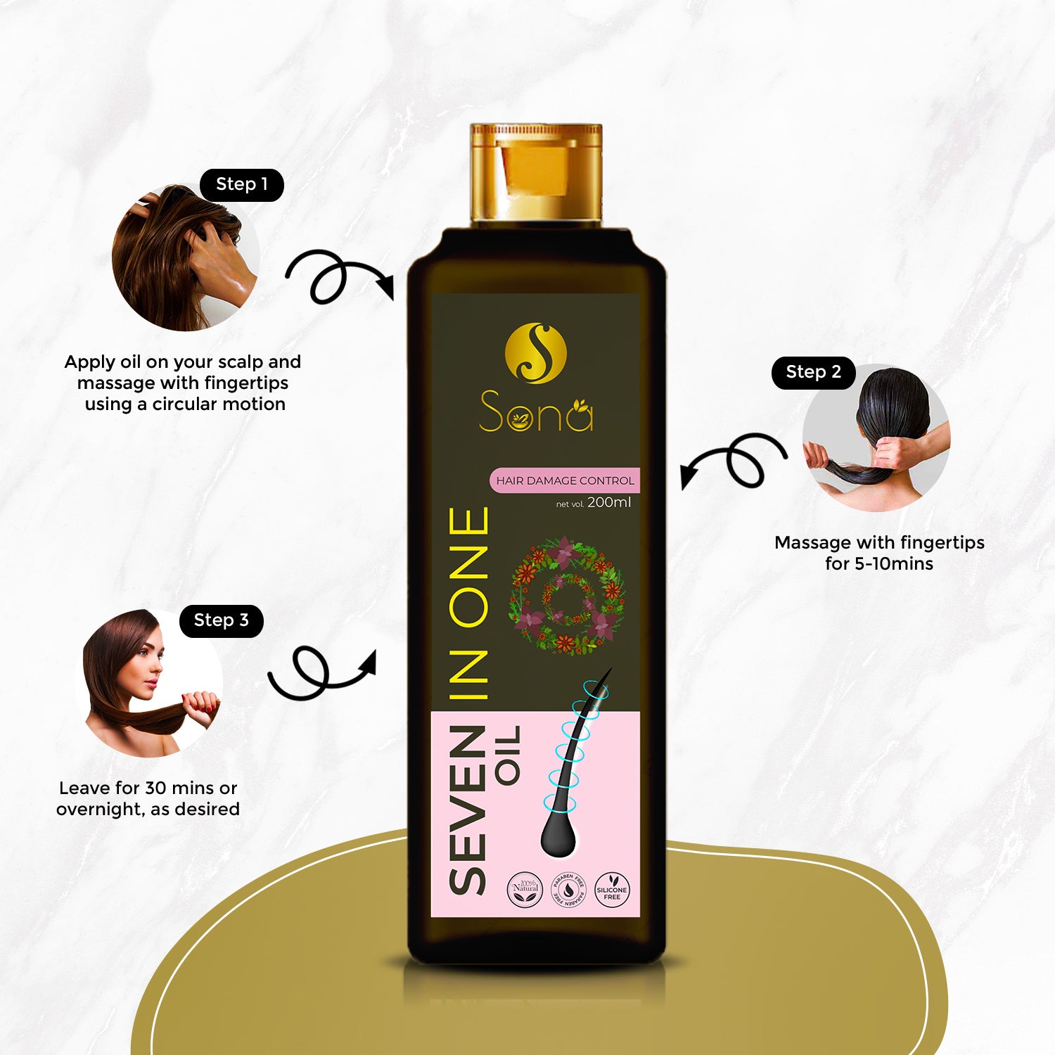 Sona Seven in One Oil - Paraben free - 200 ml (Pack of 1)