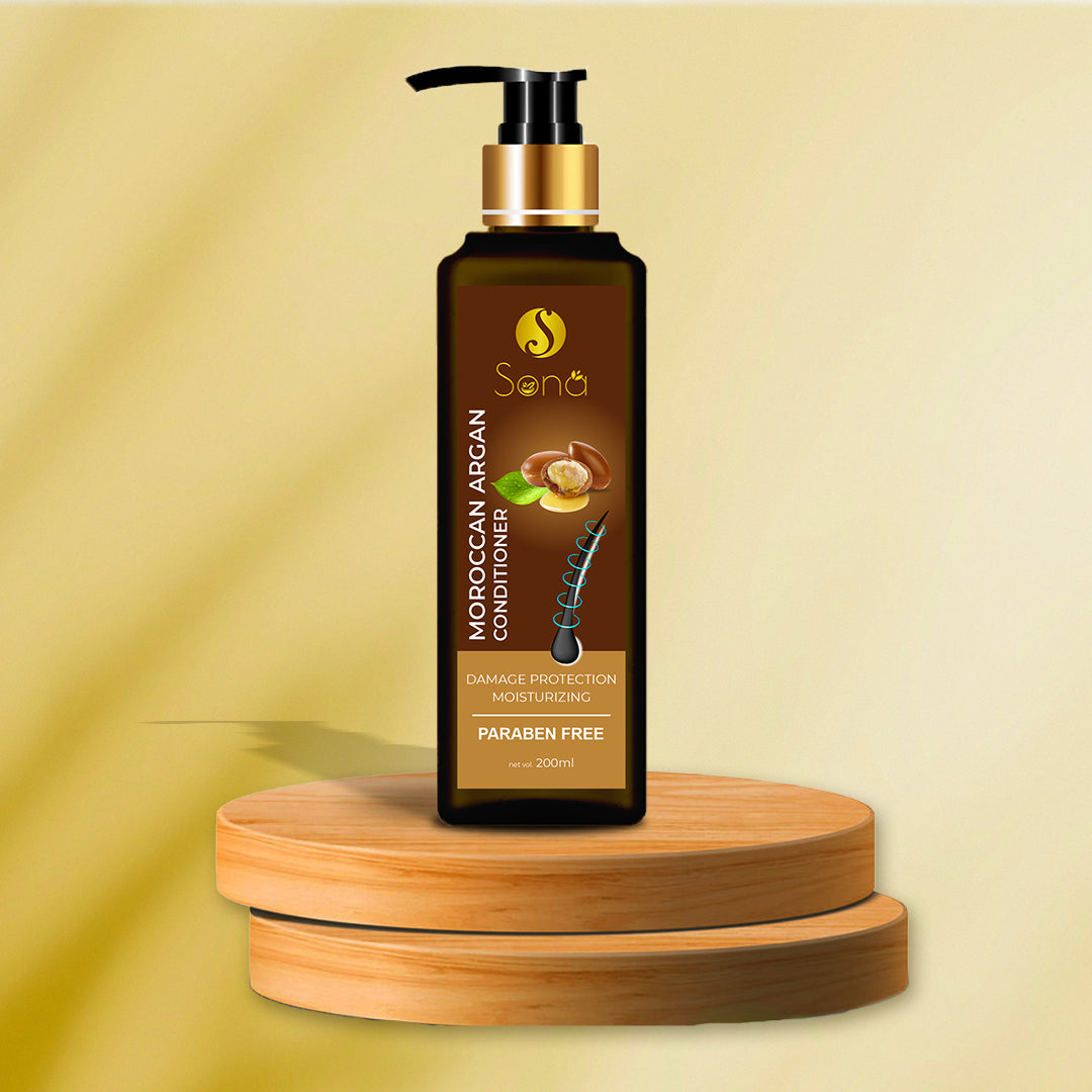 Sona Moroccan Argan Conditioner with Argan Oil and Vitamin E - Paraben Free - 200 ml (Pack of 1)
