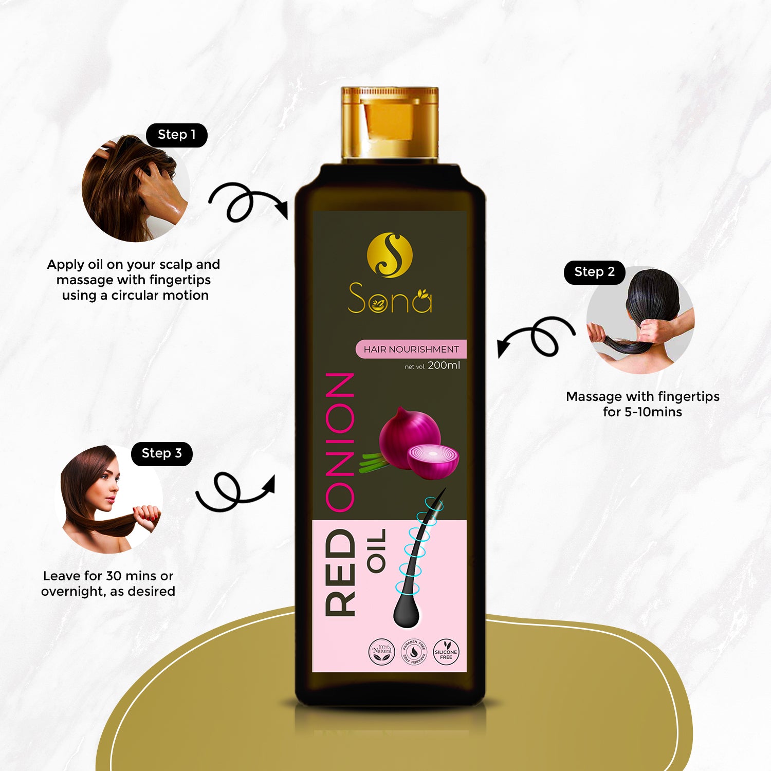 Sona Red Onion Oil - 200 ml (Pack of 1)