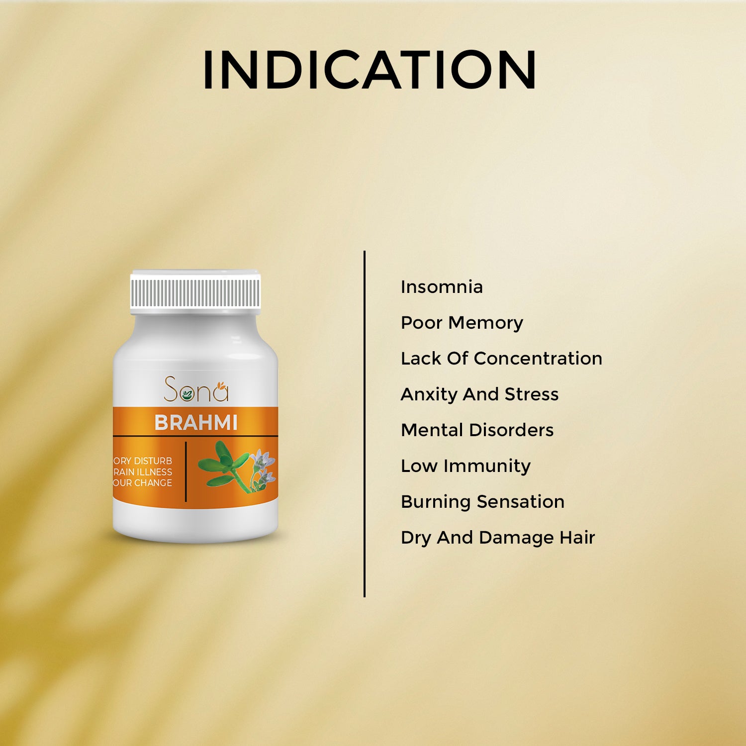 Sona Brahmi - 60 Tablets | Pure Herbs for Mind Wellness | Helps Improve Alertness