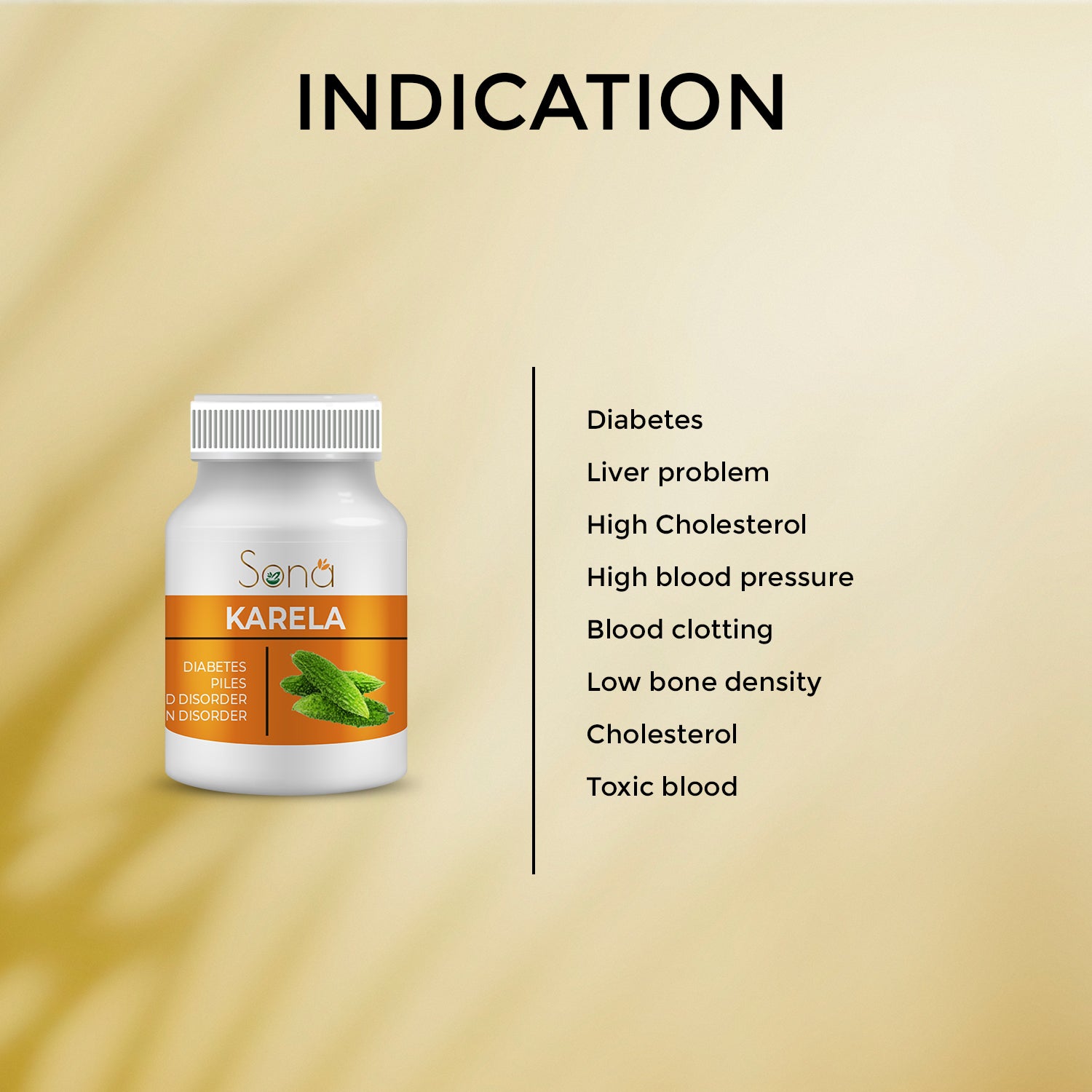 Sona Pure Herbs Karela for Metabolic Wellness - 60 Tablets