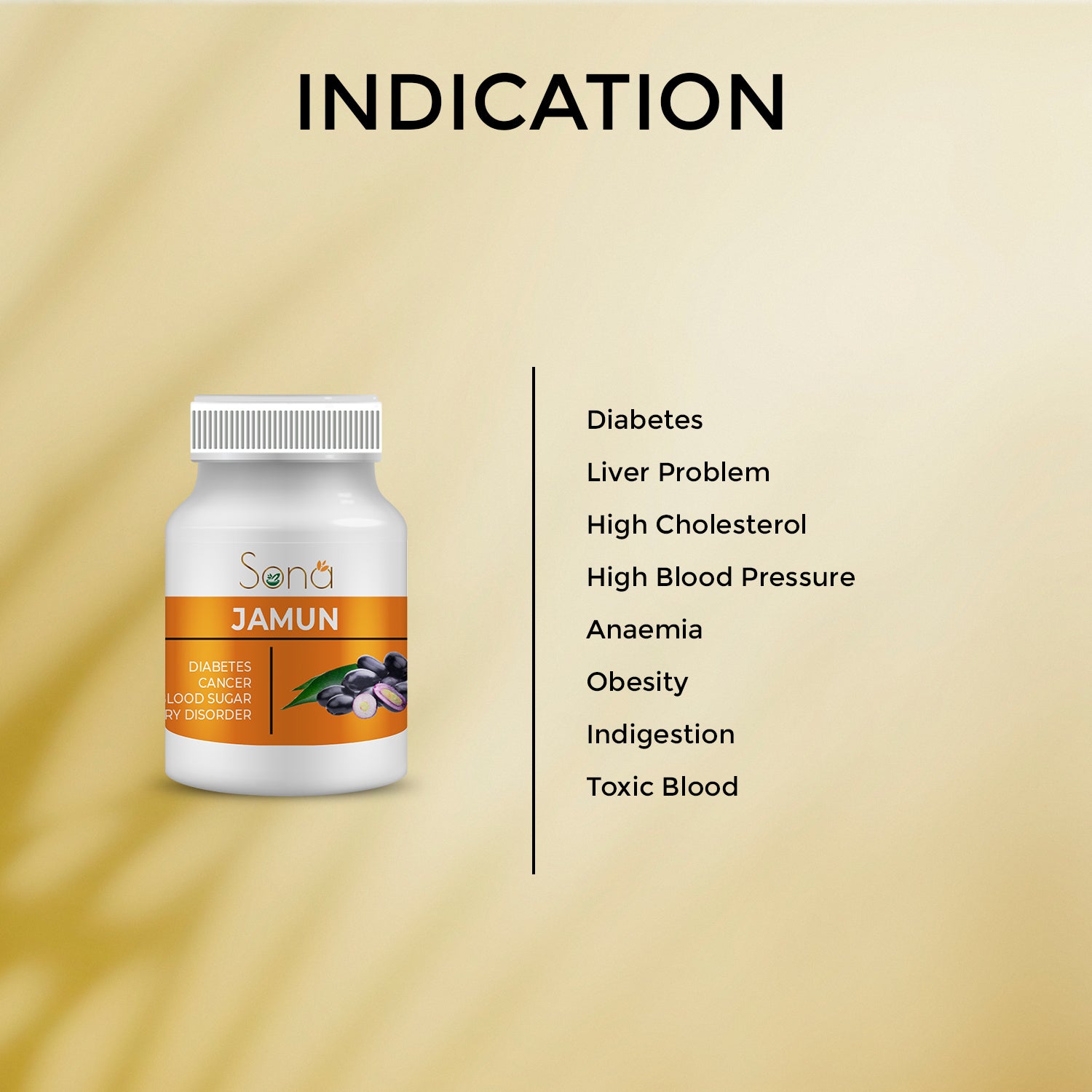 Sona Jamun Seed Tablets Supports Sugar Control, Helps in Detoxification & Acts as Blood Purifier - 60 Tablets