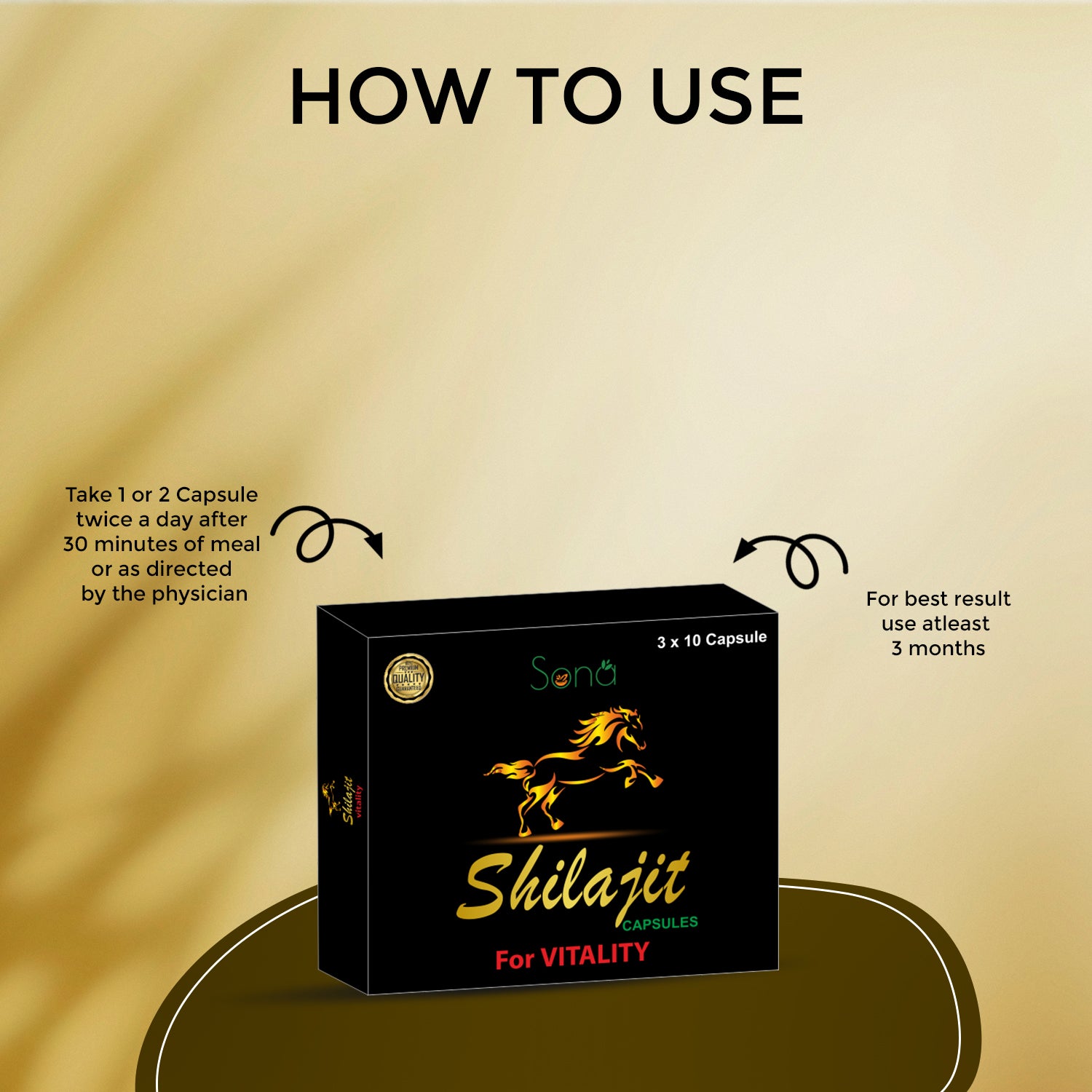Sona Shilajit Capsule with Blister Packing - Pack of 1 (10 x 3 = 30 Capsules)