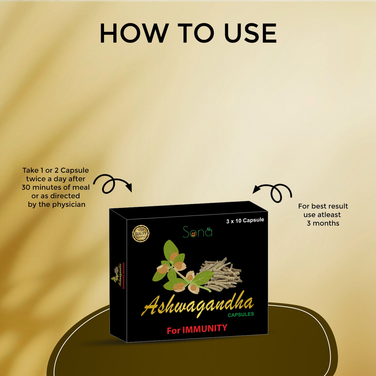 Sona Ashwagandha Capsule with Blister Packing - Pack of 1 (10 x 3 =30 Capsules)