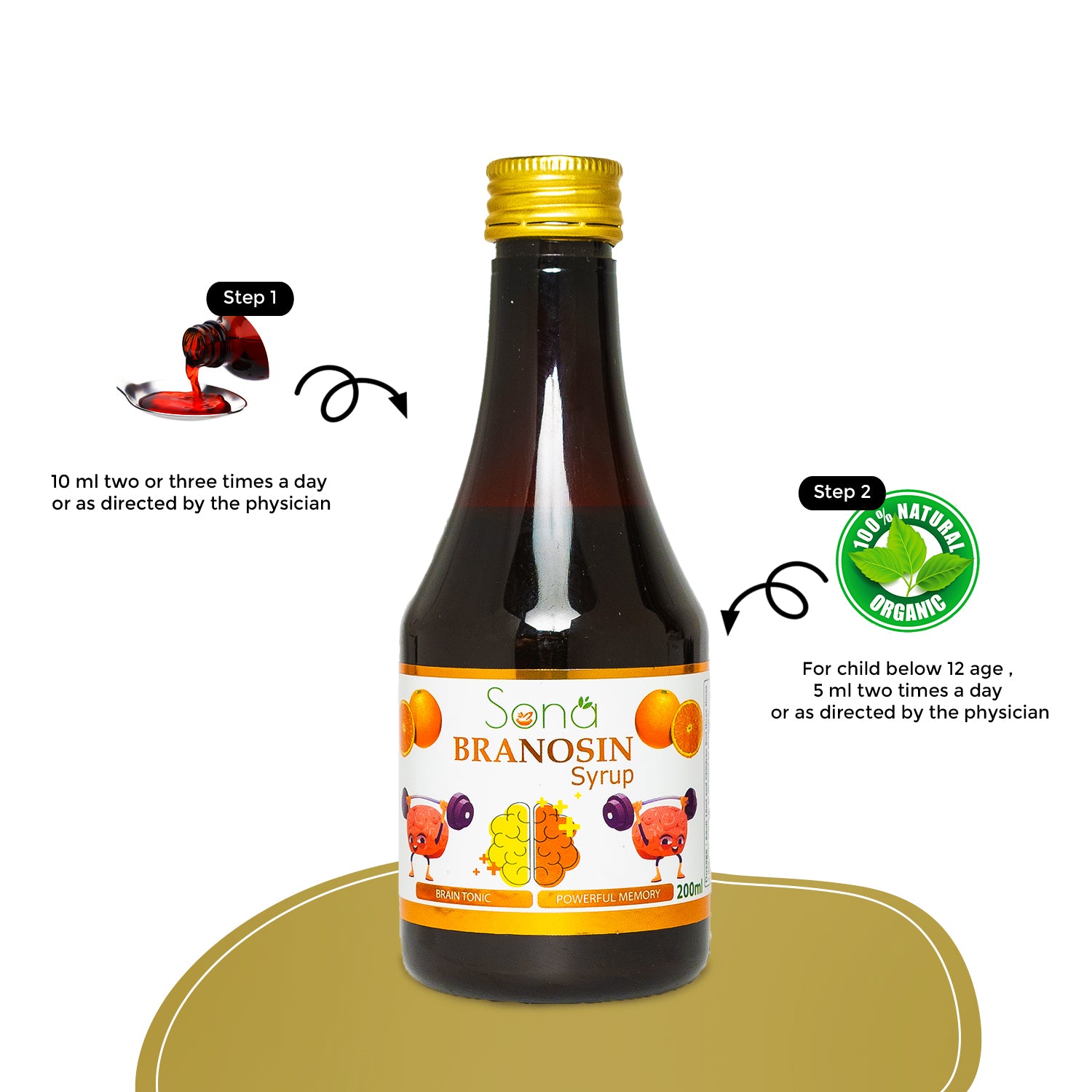 Sona Branosin Syrup for Brain & Memory - 200 ml