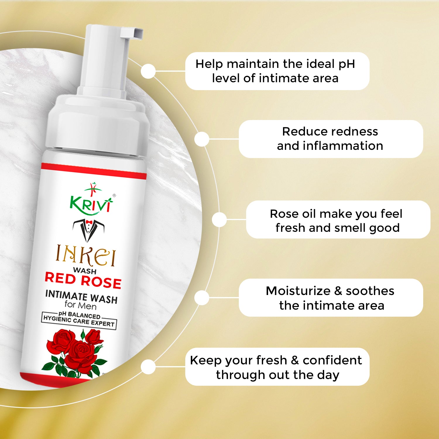 Inkei  Intimate Wash Rose for Man The hygiene care expert 150 ml (Pack of 1)