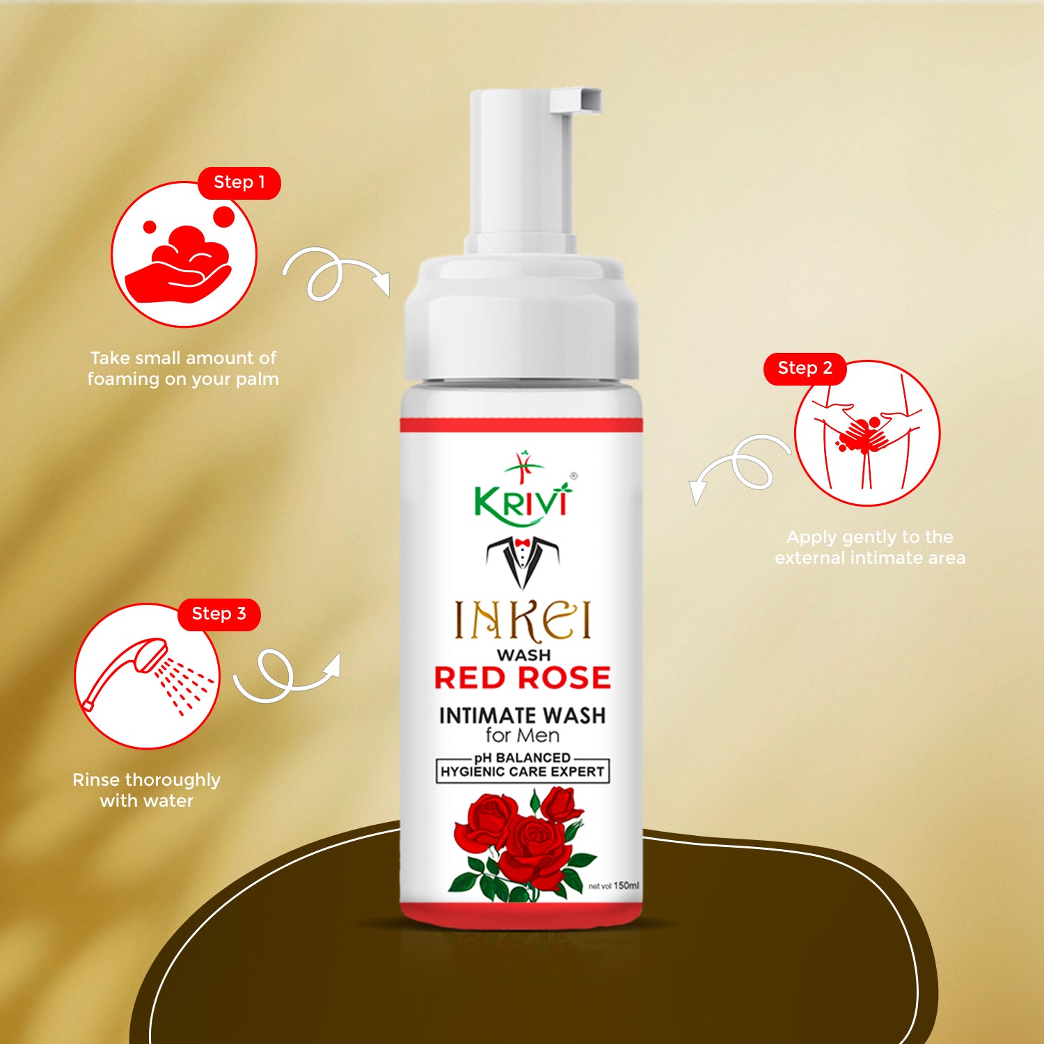 Inkei  Intimate Wash Rose for Man The hygiene care expert 150 ml (Pack of 1)