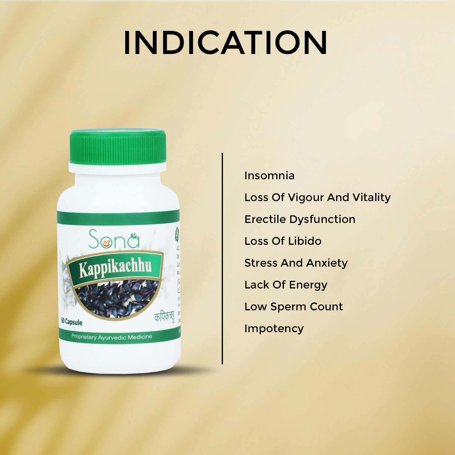 Sona Kappikachhu (Kauncha) Capsules - 60 Capsules (Pack of 1)