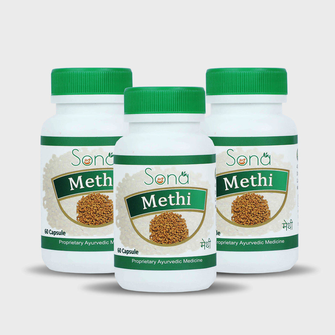 Sona Methi Capsule for Healthy Skin and Hair - 60 Capsules (Pack of 3)