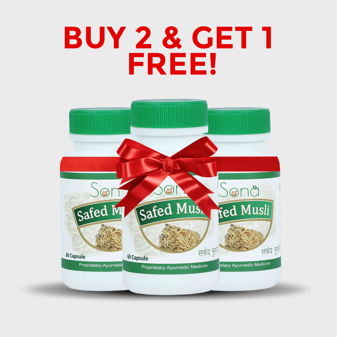 Sona Safed Musli full of Alkaloids, Vitamins and Minerals - 60 Capsules (Pack of 1)