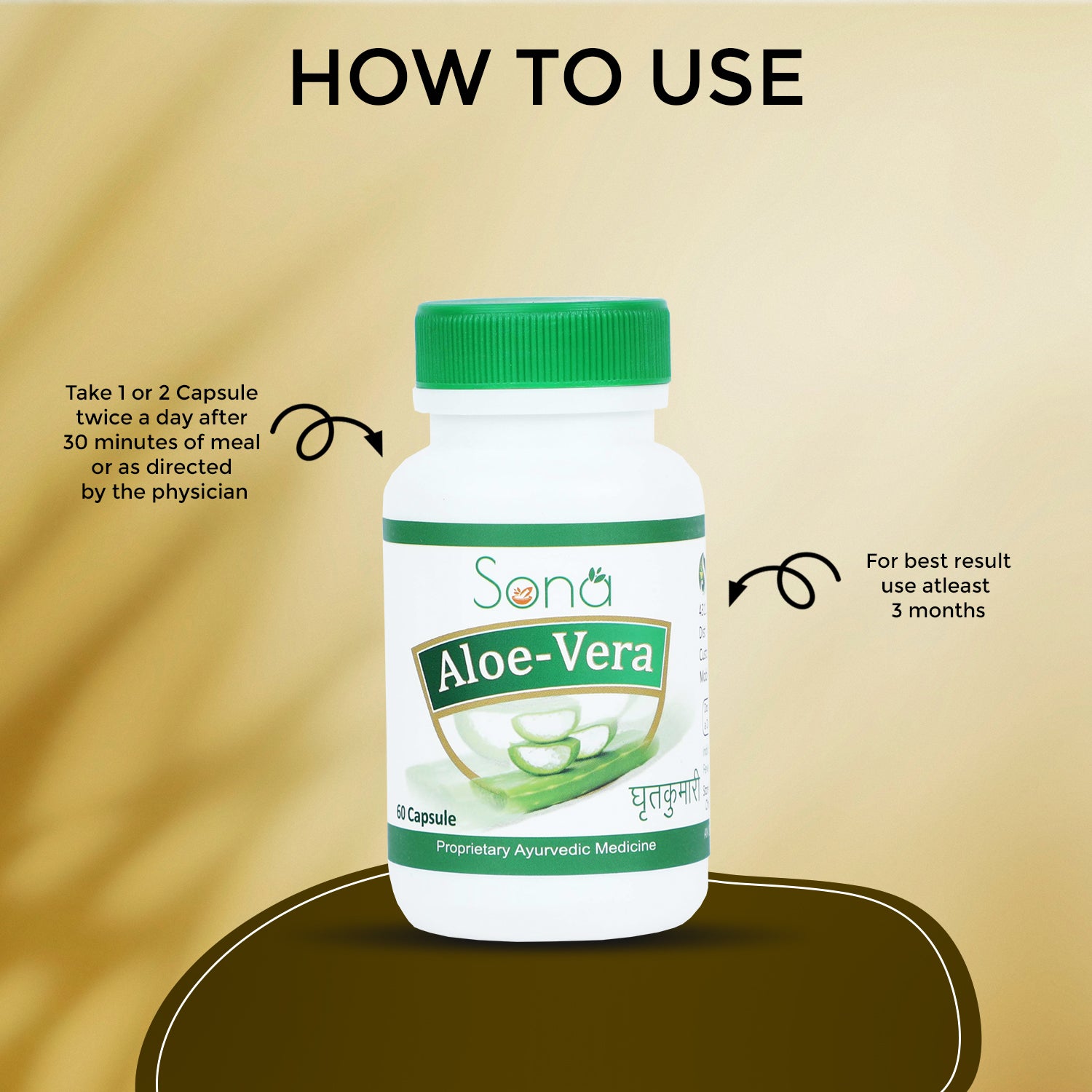 Sona Aloe Vera Extract 60 Capsules, Antioxidant Supplement Supports Digestive Health, Promotes Healthy Skin & Hair, Strengthens Immunity For Men & Women Pack of 1