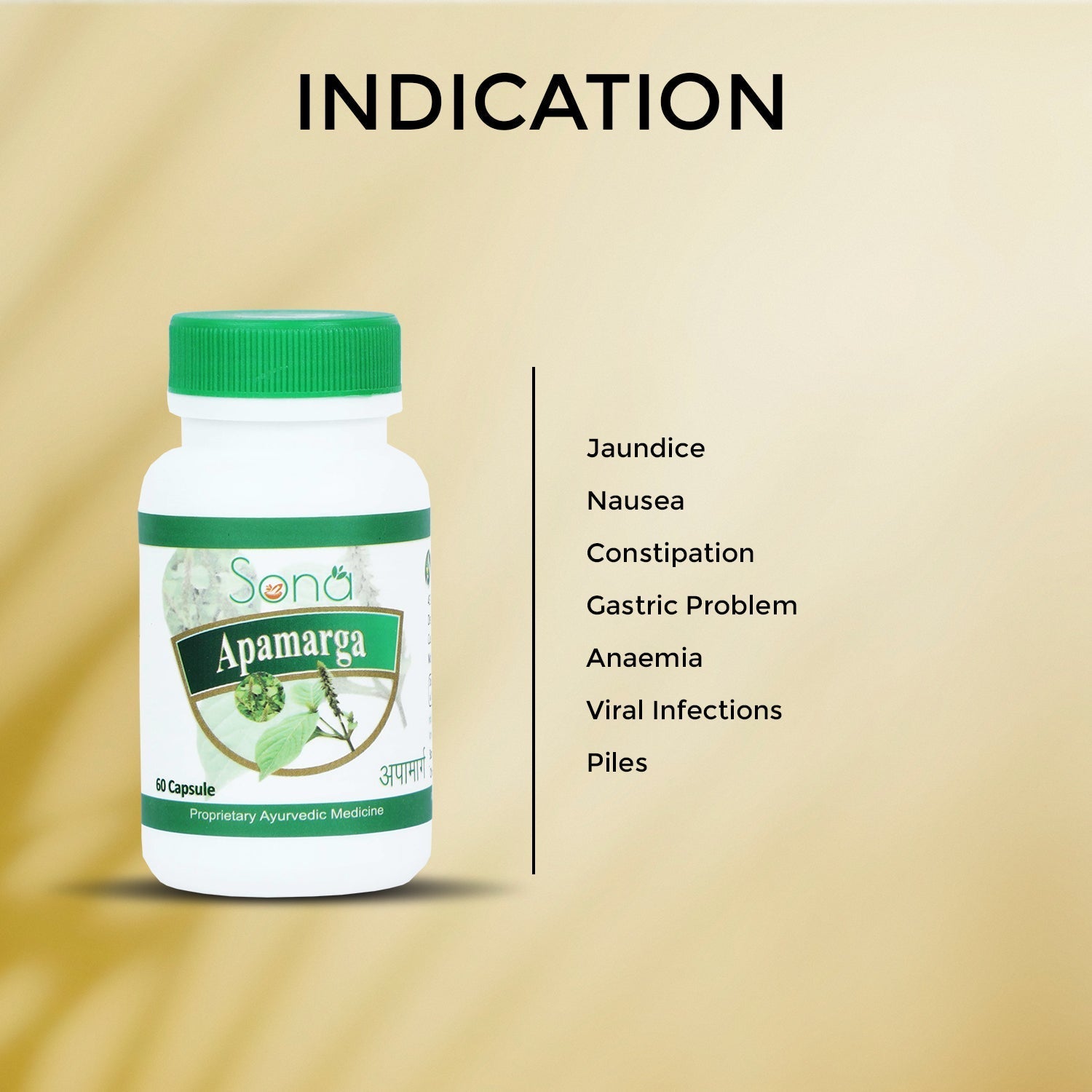 Sona Apamarga Capsules for Weight Loss & Detoxifying the Body - 60 Capsules (Pack of 3)
