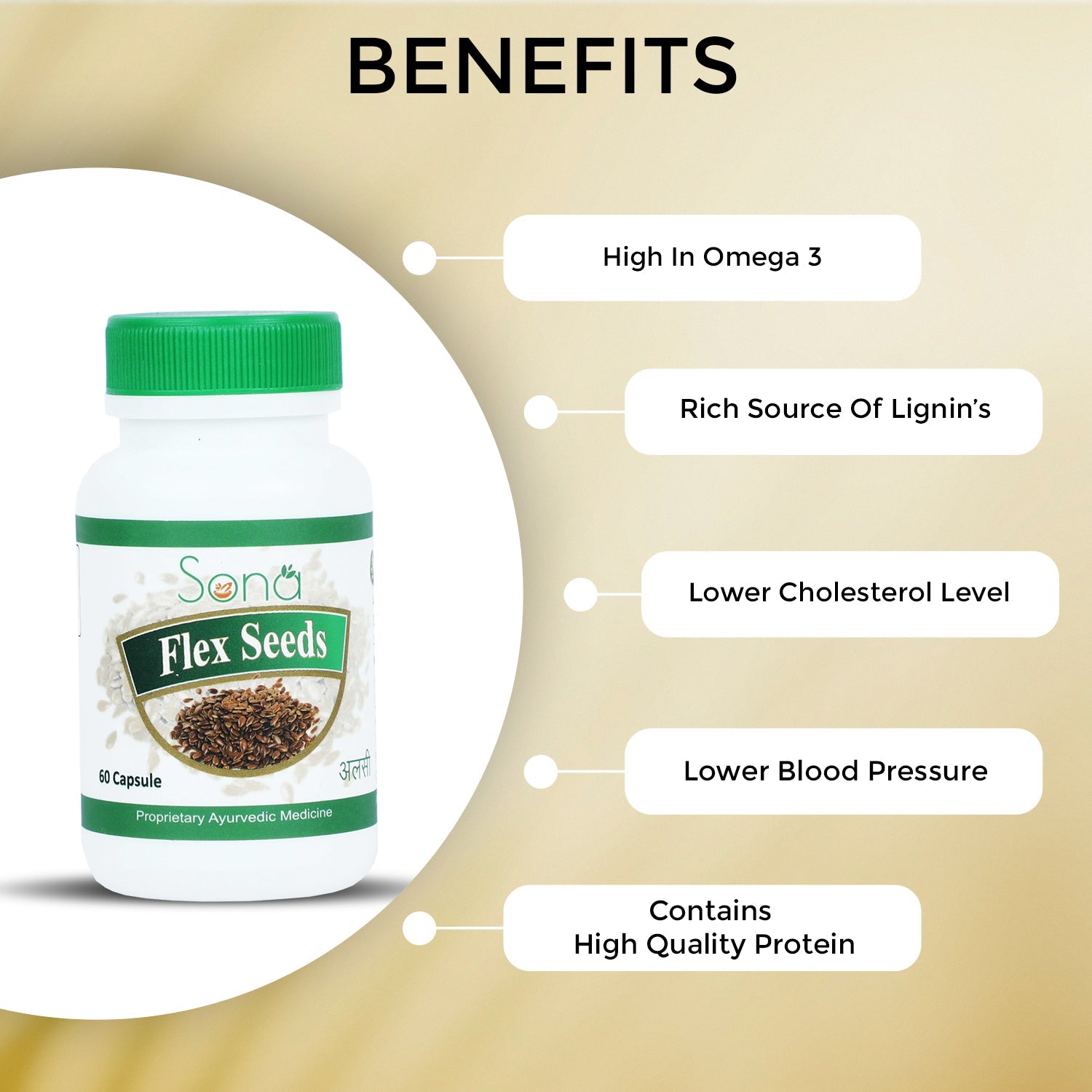 Sona Flex Seed Capsules with Omega-3 - 60 Capsules (Pack of 2)