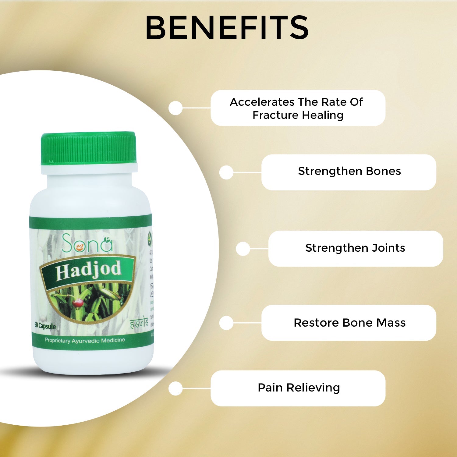 Sona Hadjod Capsules for Healthy Bones - 60 Capsules (Pack of 2)