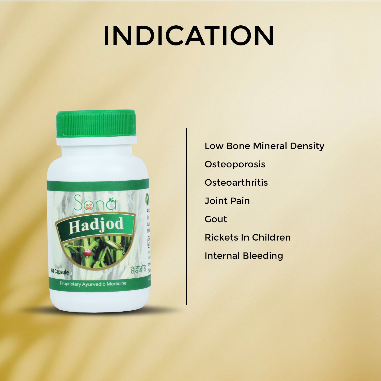 Sona Hadjod Capsules for Healthy Bones - 60 Capsules (Pack of 1)