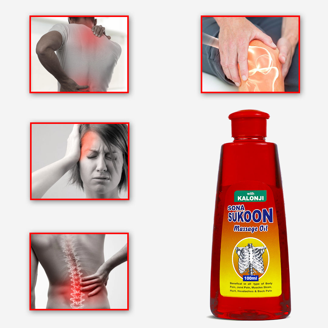 Sona Sukoon Massage Oil for Pain Relief - 100 ml (Pack of 3)