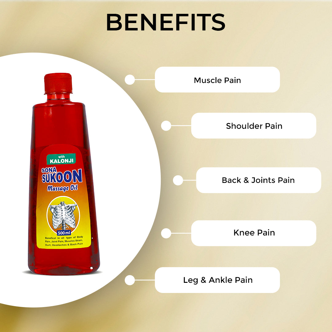 Sona Sukoon Massage Oil for Pain Relief - 500 ml (Pack of 1)