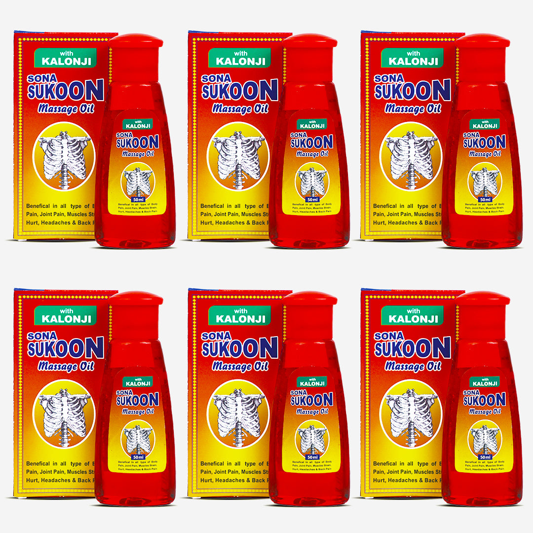 Sona Sukoon Massage Oil for Pain Relief - 50 ml (Pack of 6)