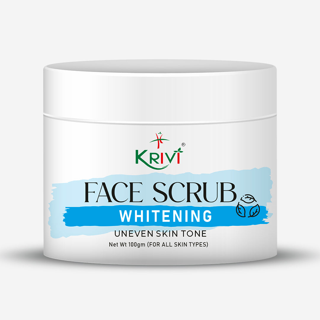 Krivi Whitening Tan Removal Face Scrub (100gm) | Exfoliate Scrub | Blackhead Remover, Whitehead Remover, Dead Skin Remover, Detan Pack | Face Scrub For Women & Men