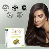 Sona Healthcare Natural Dye for Black Hair (Henna Leaves powder, Indigo leaves powder combo pack) (200 grams + 200 grams = 400 grams total)