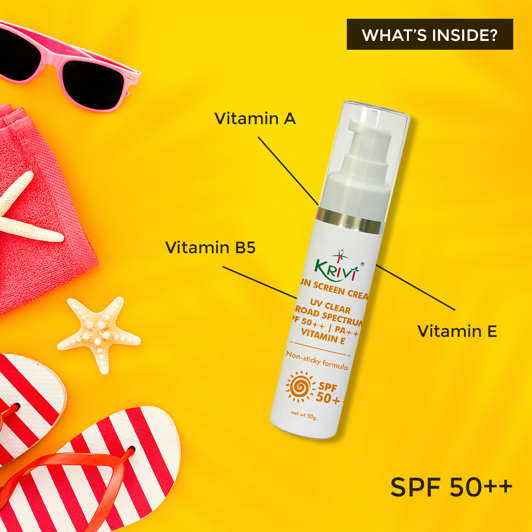 Krivi Sun Screen SPF 50++, Ultra light, for type skin, sun screen for UV , for men and women, 50 gm