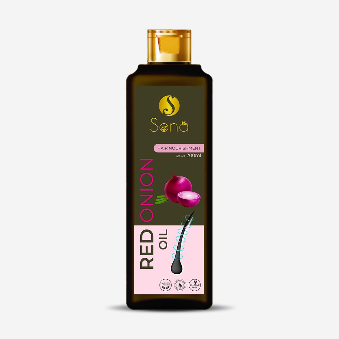 Sona Healthcare Red Onion Balck Seed Oil Shampoo with Contioner & Hair Oil