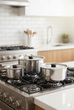 Sona Stainless Steel Tope Set with Lid 1L, 2L, & 3.5L Set of 3 Pieces, Silver Cookware Combo Set