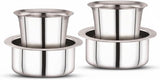 Sona Stainless Steel Tumbler Glass Set | 180ml South Indian Tea Coffee Cups Set of 2 | Filter Chai Cutting Glasses for Water, Drinking, Dabara Set, Small Steel Glasses for Home