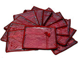 Sona Satin Saree Cover | Designer Bow Saree Cover with Zip | Clothes Organiser for wardrobe | 6 Piece(Maroon)