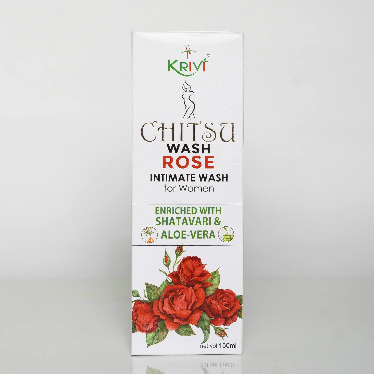 KRIVI HERBALS Chitsu Foaming Intimate Wash Rose for Women The hygiene care expert with goodness of Rose with Tree Tea Oil, Sea Buckthorn Oil, Shatavari and Aloe Vera Oil 150ml Pack of 1