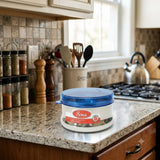 Sona Stainless Steel Premium Engraved containers with Blue plastic lids,Lunch/Storage Containers -650ml Set of 2 (Stackable & Leak-Proof)