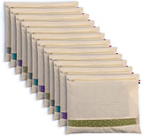 Sona Cotton Saree Bags/Covers For Storage Set Of - 12 Big Size Single (16 X 14 Inches) With Zip Closure For Clothes Bags And Wardrobe Organizer With Transparent Mesh Window, Beige.