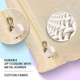 Sona Cotton Saree Bags/Covers For Storage Set Of - 12 Big Size Single (16 X 14 Inches) With Zip Closure For Clothes Bags And Wardrobe Organizer With Transparent Mesh Window, Beige.