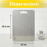 Sona Stainless Steel Chopping Cutting Board Vegetable, Fruit, &Bread Durable Safe & Heavy Duty, Vegetable Chopper Boards (35.5 x 25 CM) 1.2 mm Thickness
