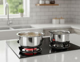 Sona Stainless Steel Tope Set with Lid - 3 Pcs 1, 1.4, & 1.8 litres Patila Cookware Set Combo