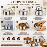 Sona Stainless Steel Tope Set with Lid - 3 Pcs 1, 1.4, & 1.8 litres Patila Cookware Set Combo