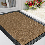 Sona Premium Door Mat for Home Entrance,Waterproof All-Season, All-Weather Doormat, Sturdy Natural Rubber, Fade Resistant, Low Profile, Easy Clean, Heavy Duty (2X3 feet) (Geo Beige)