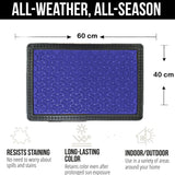 Sona Premium Door Mat for Home Entrance,Waterproof All-Season, All-Weather Doormat, Sturdy Natural Rubber, Fade Resistant, Low Profile, Easy Clean, Heavy Duty (60X40 cm) (Blue)
